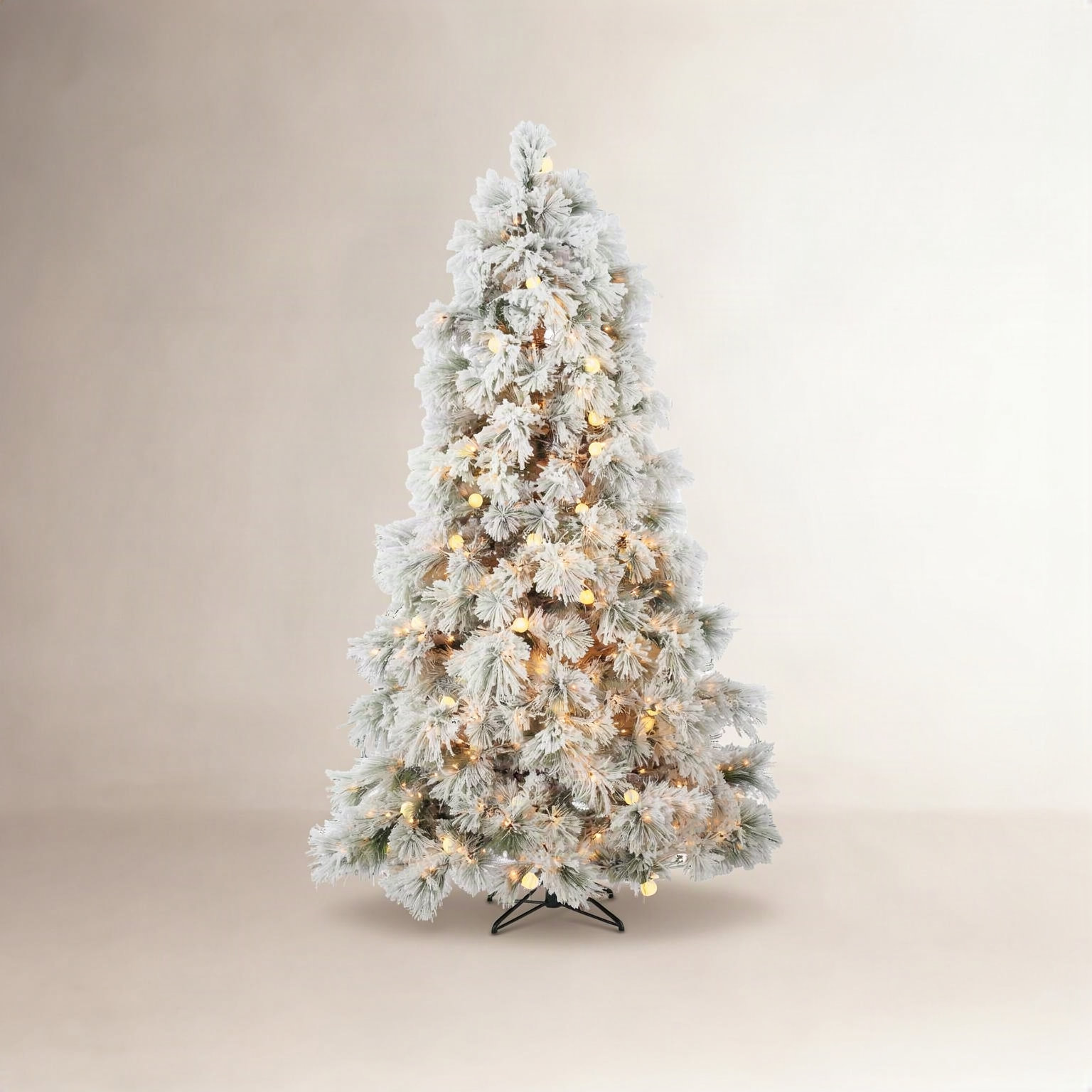 White Frosted 7' Pre-Lit Pine Christmas Tree