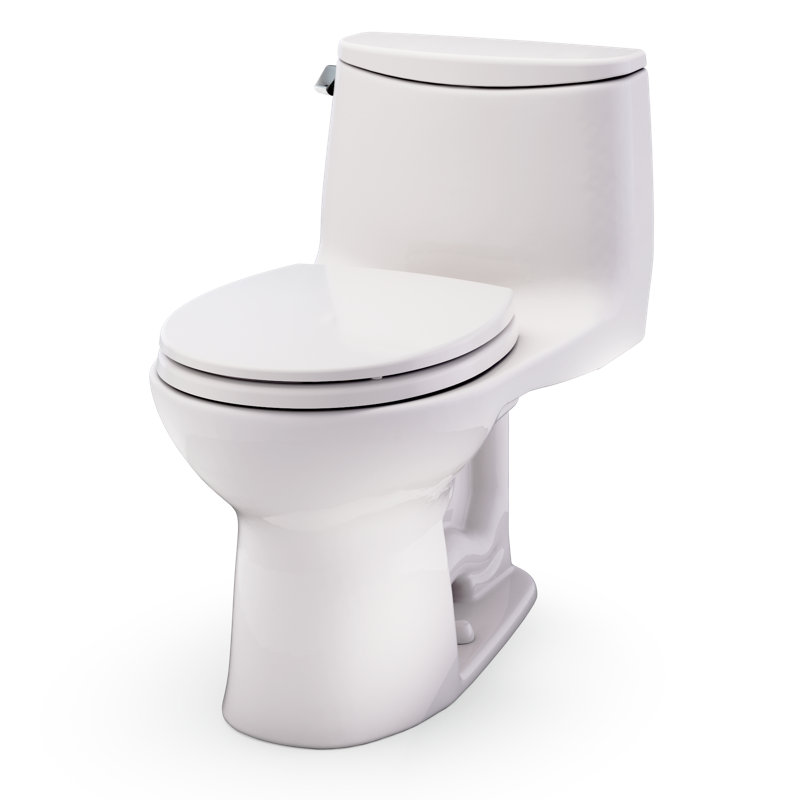 TOTO Ultramax One-Piece Round 1.28 GPF Universal Height Toilet with CEFIONTECT and SS113 SoftClose Seat, Sedona Beige - MS603113CEFG#12