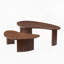 Ensemble de 2 tables basses modernes de forme irrégulière pour le salon, tables basses gigognes faciles à assembler, tables d'appoint de bout pour le bureau du salon, couleur noyer-2113926547