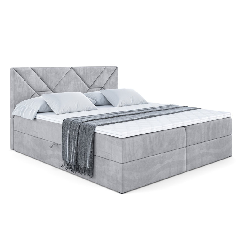 Bed, 140 x 200cm, Light Grey