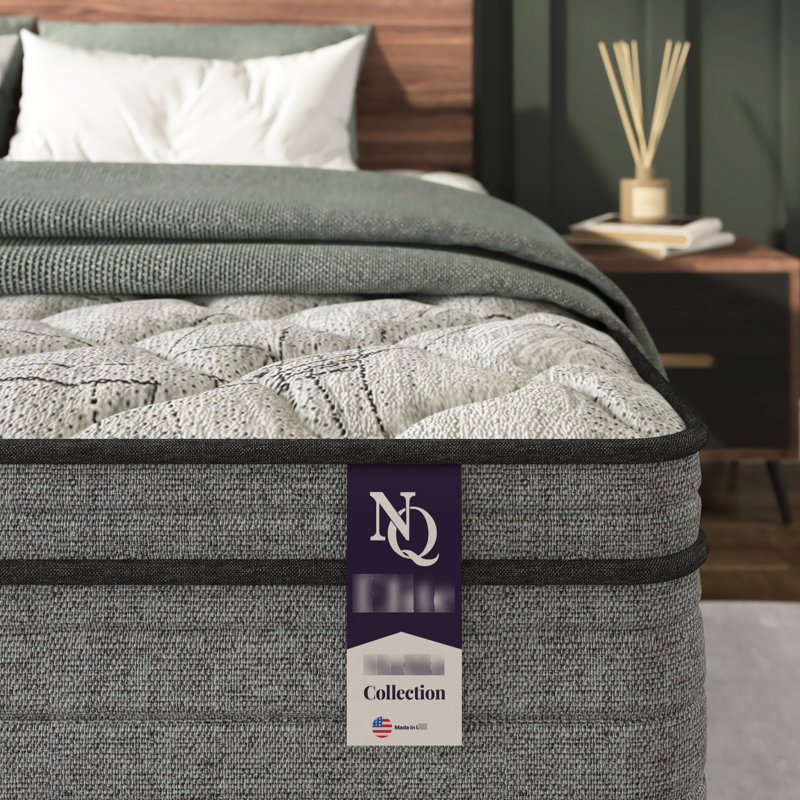 Matelas en mousse viscoélastique imprégnée de gel pour grand lit de 10 pouces, - États-Unis, relief, faible transfert de mouvement, eau, fonctionne avec une base réglable, gris et blanc, s'adapte aux ressorts
