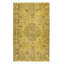 Tapis turc décoratif fabriqué à la main 5,4 x 8,6 pi de couleur jaune avec motif de médaillon