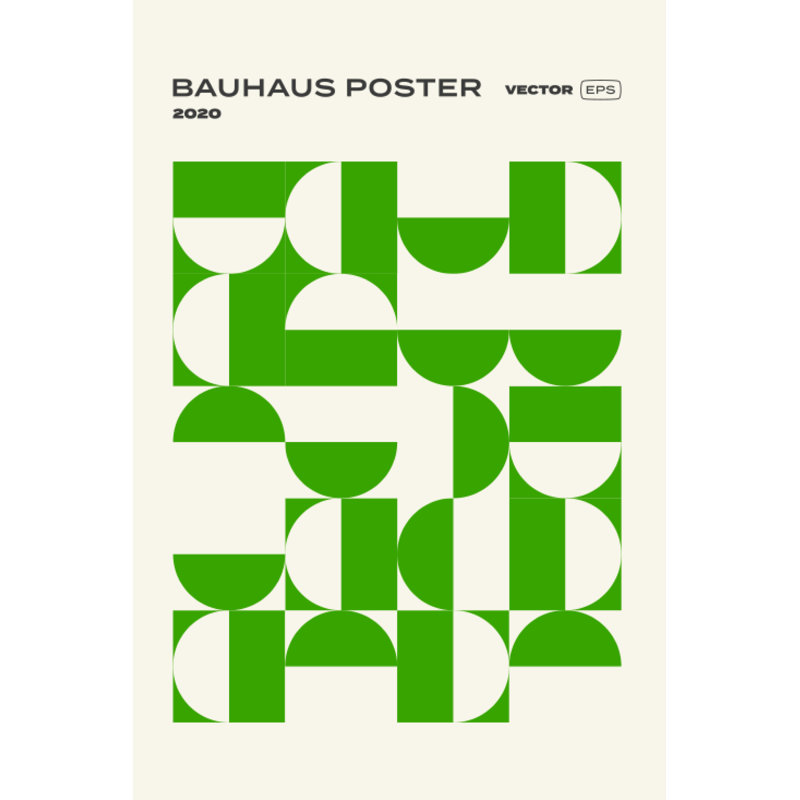 Bauhaus Geometric Pattern Background by Chaluk, 48" H x 32" W, No, Black Floater Framed