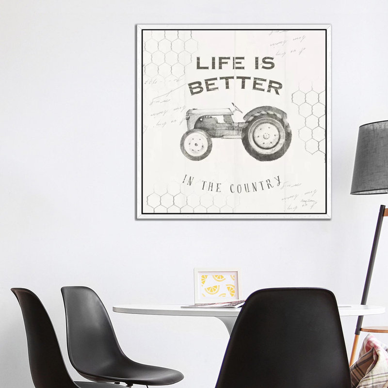 Life At Home II On Chicken Wire Background by Avery Tillmon - Print on Canvas, White Framed, 93.98cm H x 93.98cm W x 3.81cm D