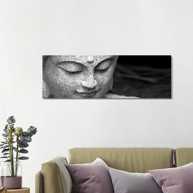 Chinese Buddha 1 Piece Panoramic Wall Art on Canvas, 121.92 cm H x 40.64 cm W x 1.91 cm D