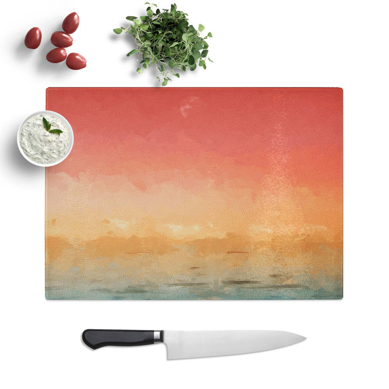 Glass Moon Above The Ocean in Abstract Chopping Board, 39 cm W x 28.5 cm L