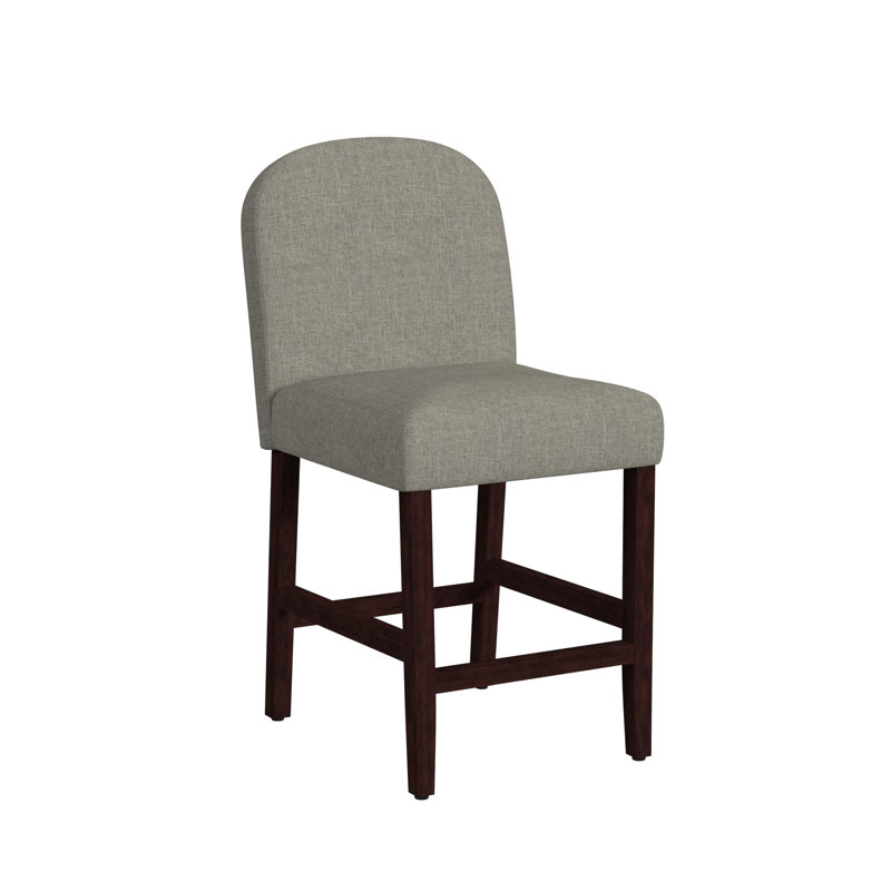 Latitude Run® Rounded Back Upholstered Counter Stool, Gray Woven