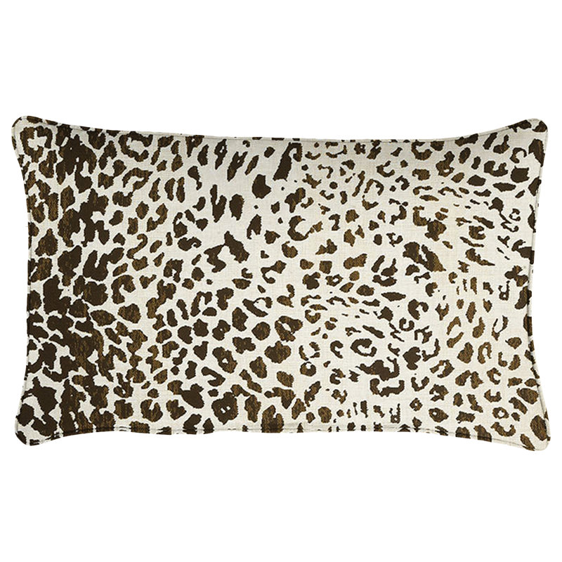 Animal Print Sunbrella® Outdoor Reversible Throw Pillow, Espresso, 14" H x 24" W