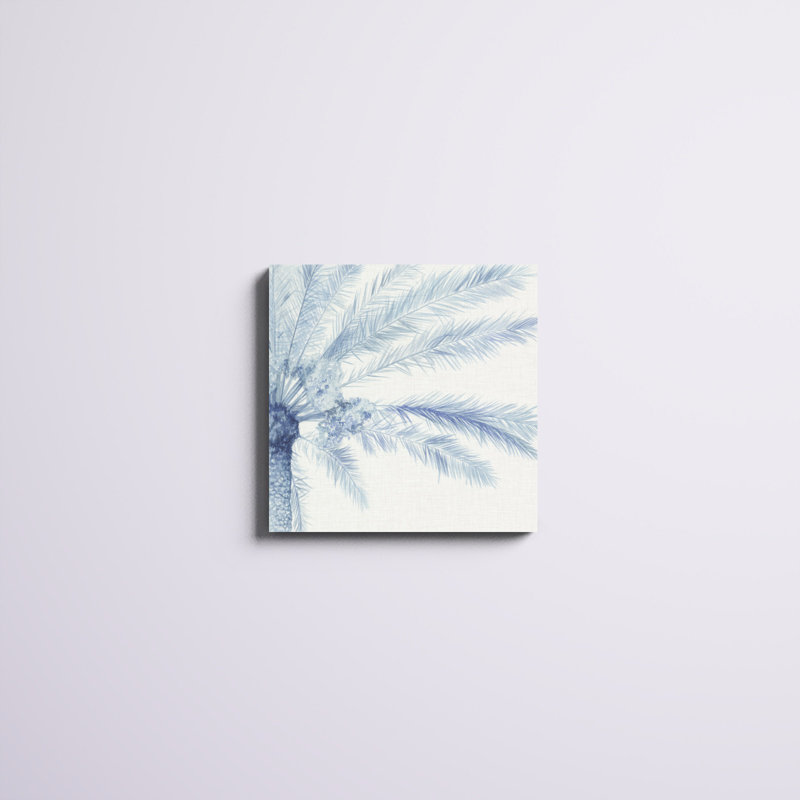 «Chambray Palms II», peinture sur toile, H 20 po x l 20 po