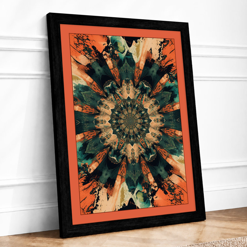 Mandala Symmetry Geometric - Print, Black, A4 - 29.7 x 21.0 cm