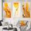 Undefined Continuation Liquid Waves Yellow - Abstract Shapes Art Set Of 3 Pieces-468250928-468250933