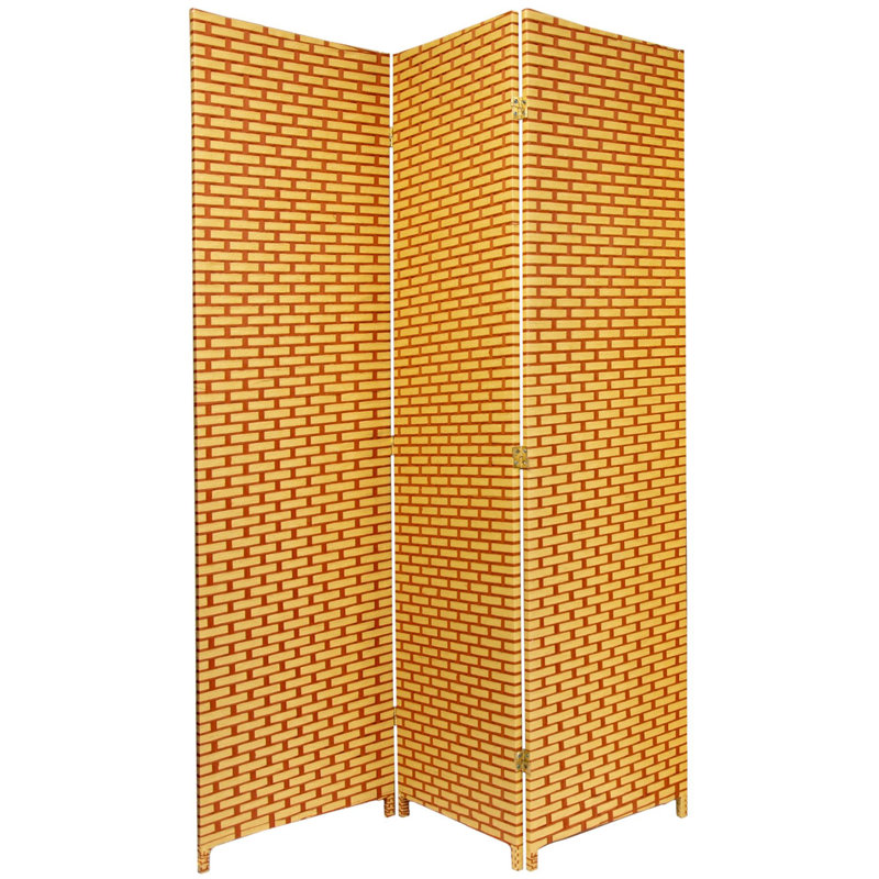 Cloison pliante Willson, 3 panneaux, Naturel / rouille