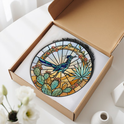 Panneau de vitrail en verre coloré, 7,8 heures