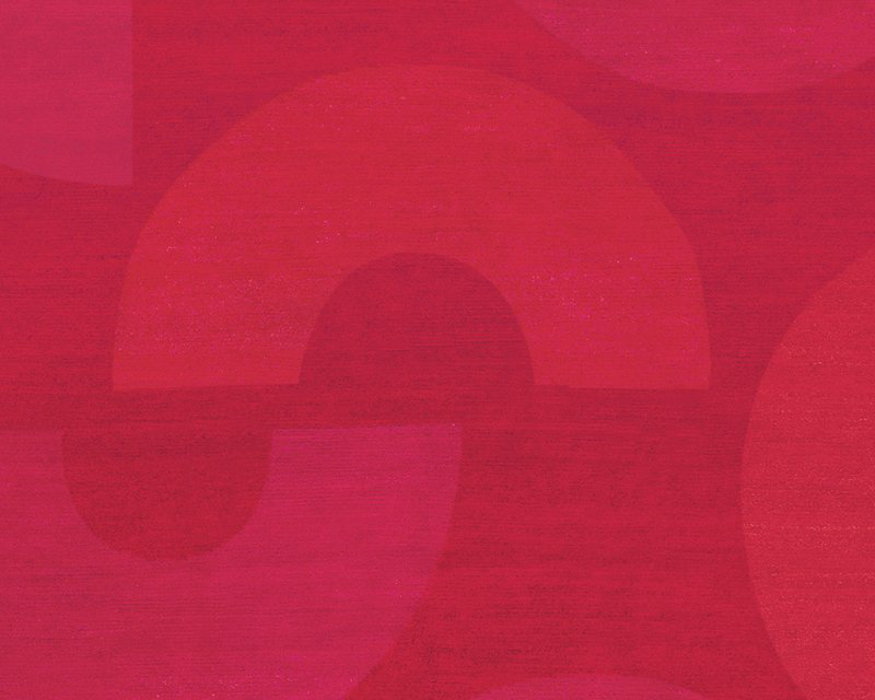 C Me Crimson Geometric Area Rug in Red, Rectangle 2' x 3'