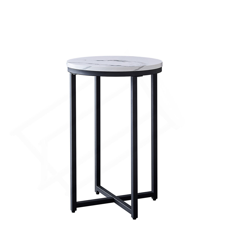 Table d'appoint moderne en faux panneau de fibres à densité moyenne, compacte et élégante pour les petits espaces, facile à assembler et à entretenir.
