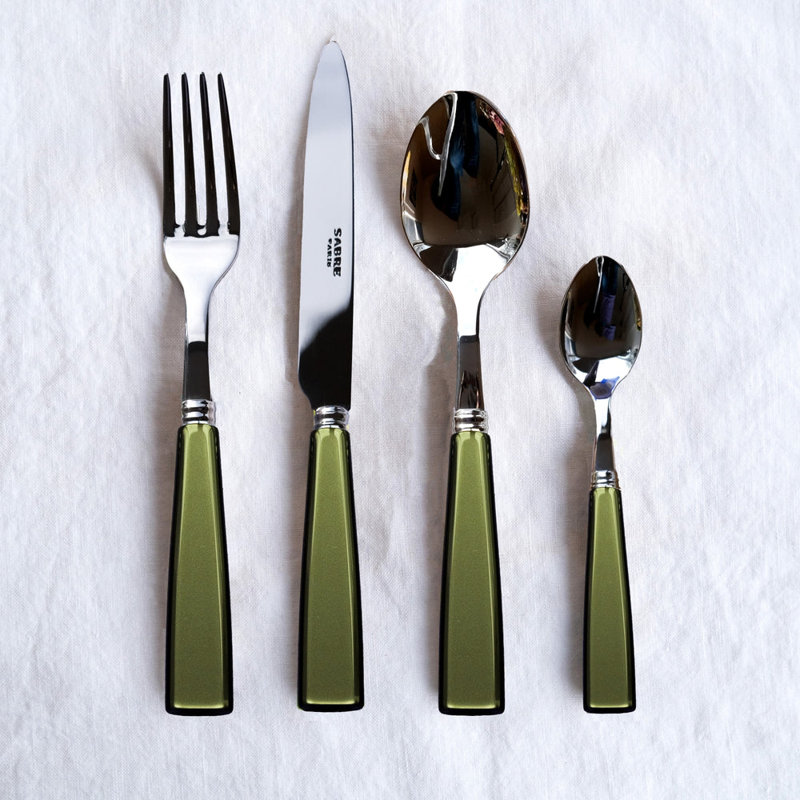 Icone 4 - Piece Stainless Steel Flatware Set - Service for 1, Moss