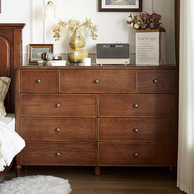 Brown Solid Wood Accent Cabinet