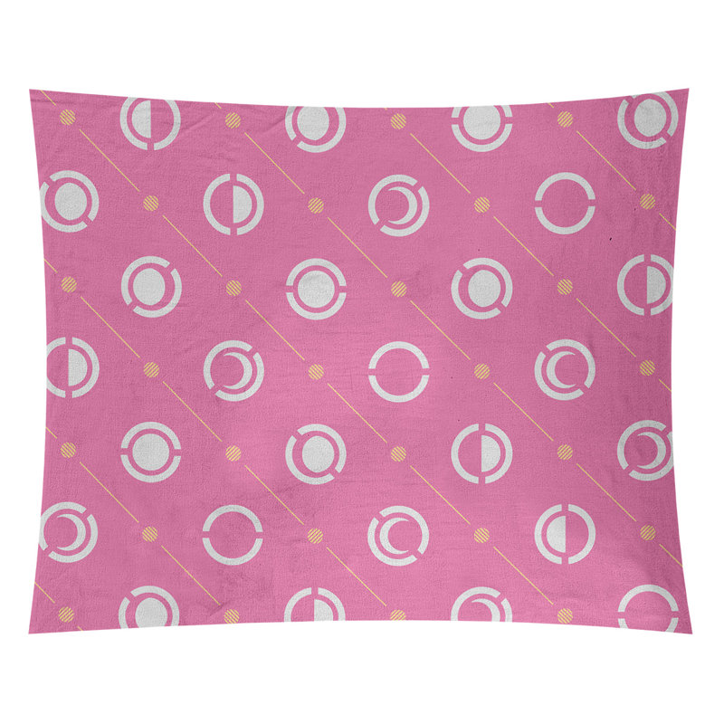 Tapisserie, H 88 po x l 104 po, Rose / jaune / blanc