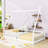 Twin Wood House Bed With Guardrails, House-Shaped Design-1210042640