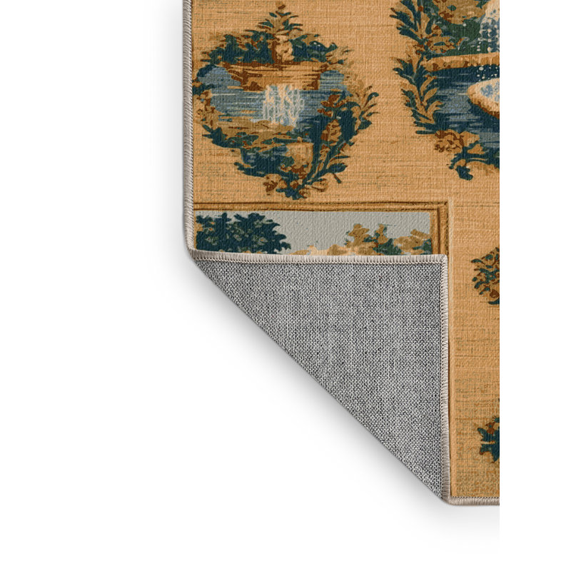 Tapis brun français lavable à la machine, Rectangle 6 pi x 9 pi