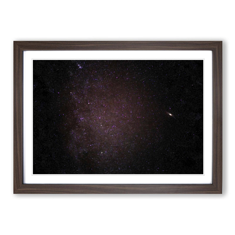 Starry Sky in Pink in Abstract - Picture Frame Graphic Art Print, Walnut Framed, 62cm H x 87cm W x 2cm D