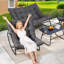 Ensemble de meubles de patio 4 pièces avec chaises berçantes Ebern Designs