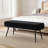 43.3"W Modern Upholstered Bench with Metal Frame and Teddy Fabric-1424308444