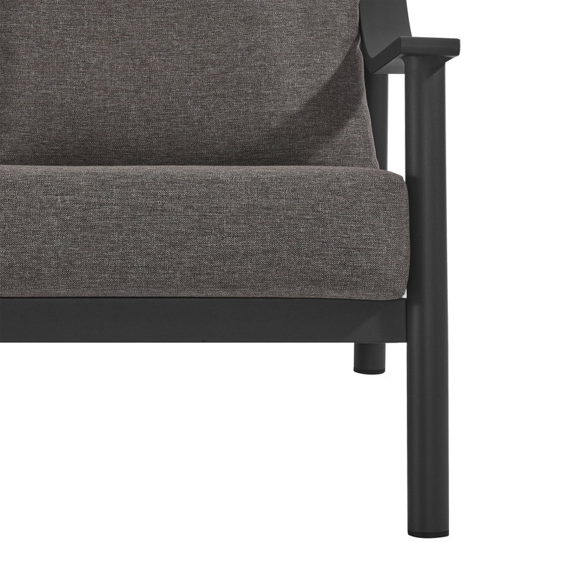 Terrace 3-Seat Carbon Graphite Aluminum Outdoor Sofa