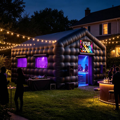 Inflatable Nightclub, Blow up Party Tent with Blower for Adults Portable Inflatable Night Club Tent Easy Setup for Wedding, Birthday, Backyard, Sports, Camping, Commercial Event with Gazebo