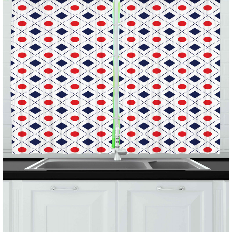 Geometric Pointed Kitchen Curtain