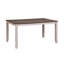 Assortiment de salle à manger 5 pièces - Table rectangulaire en bois et 4 chaises en tissu d'ameublement gris / blanc / brun
