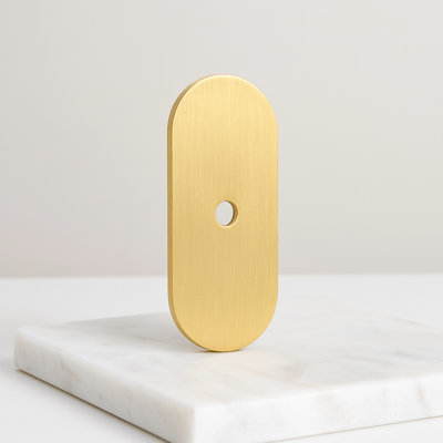 Oval Brushed Brass Knob Backplate (10 Pack)