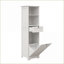 Armoire de tri du linge, panneau de fibres à densité moyenne blanc E1 avec compartiment inclinable Tiroir | Minimaliste | Salle de lavage