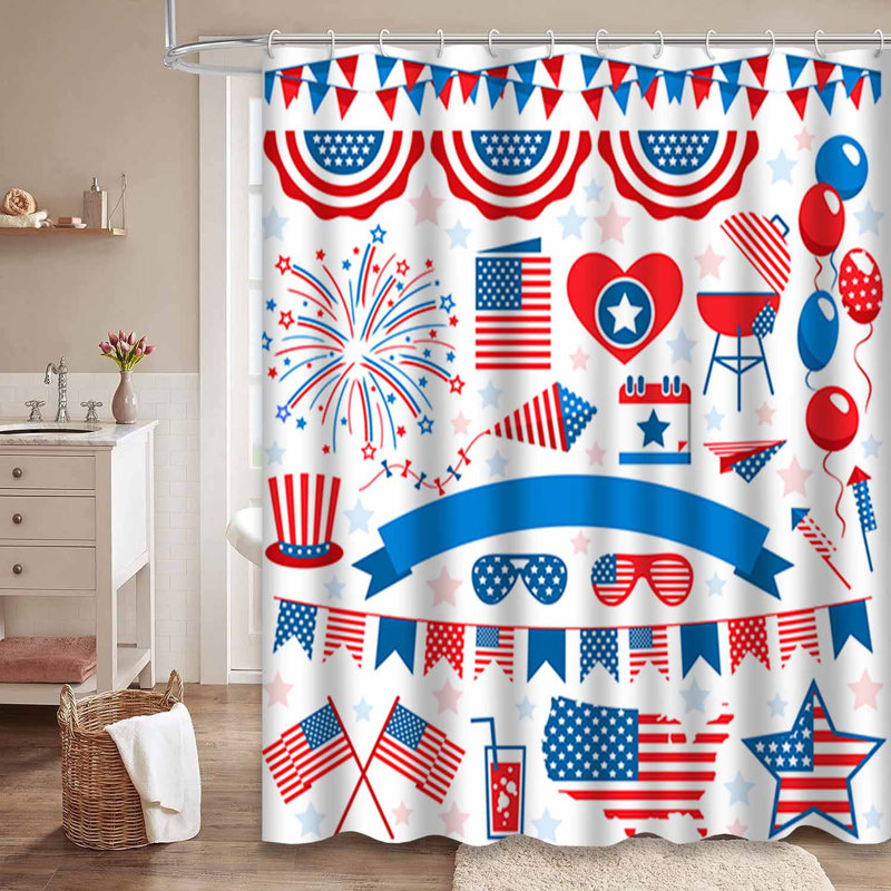 Rideau de douche avec 12 crochets, L 72 po x l 72 po