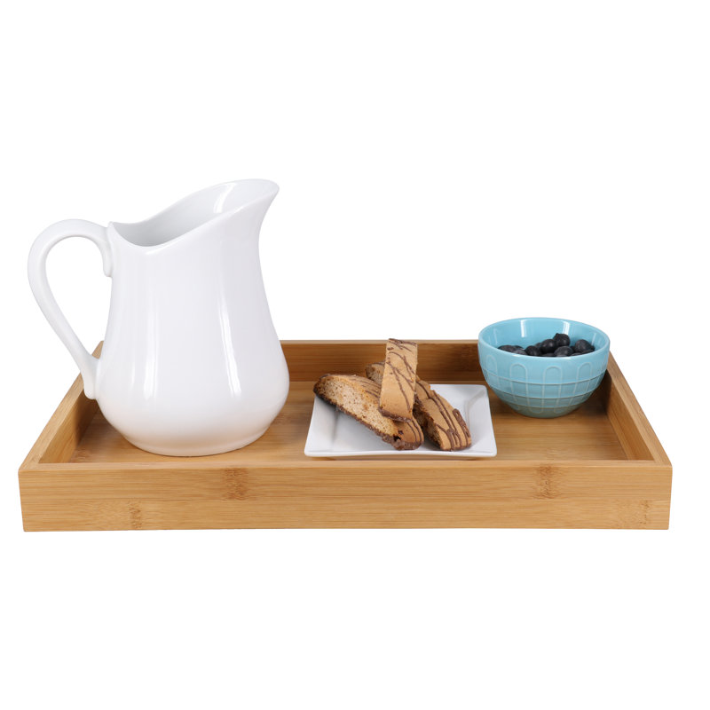White Porcelain 1-Quart Pitcher with Curved Handle