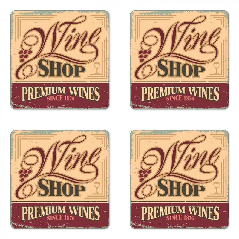 Square 4 Piece Coaster Set