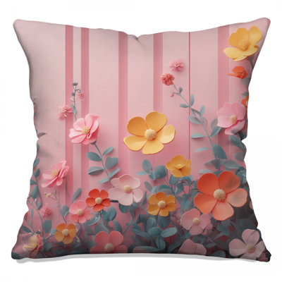 Paper Floral Arrangement Double Sided Throw Pillows