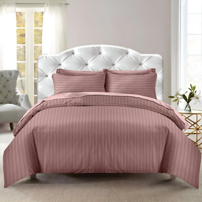 Imperial Homeware London Microfiber Striped Duvet Cover Set with Pillowcases