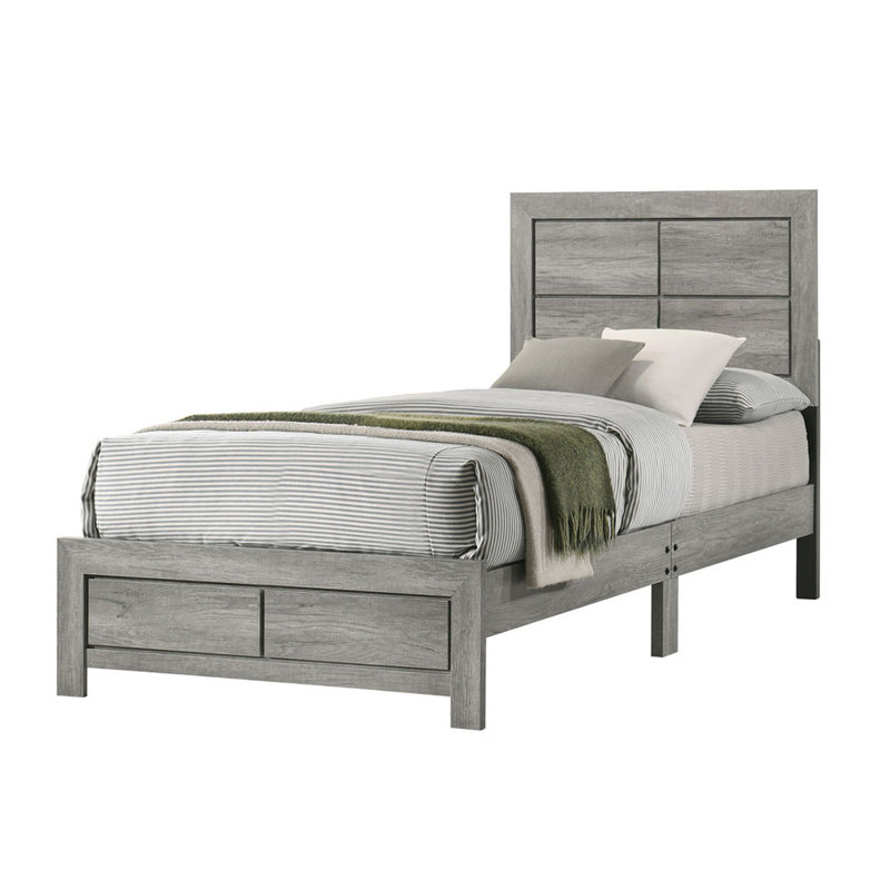 Standard Bed, Gray, Queen