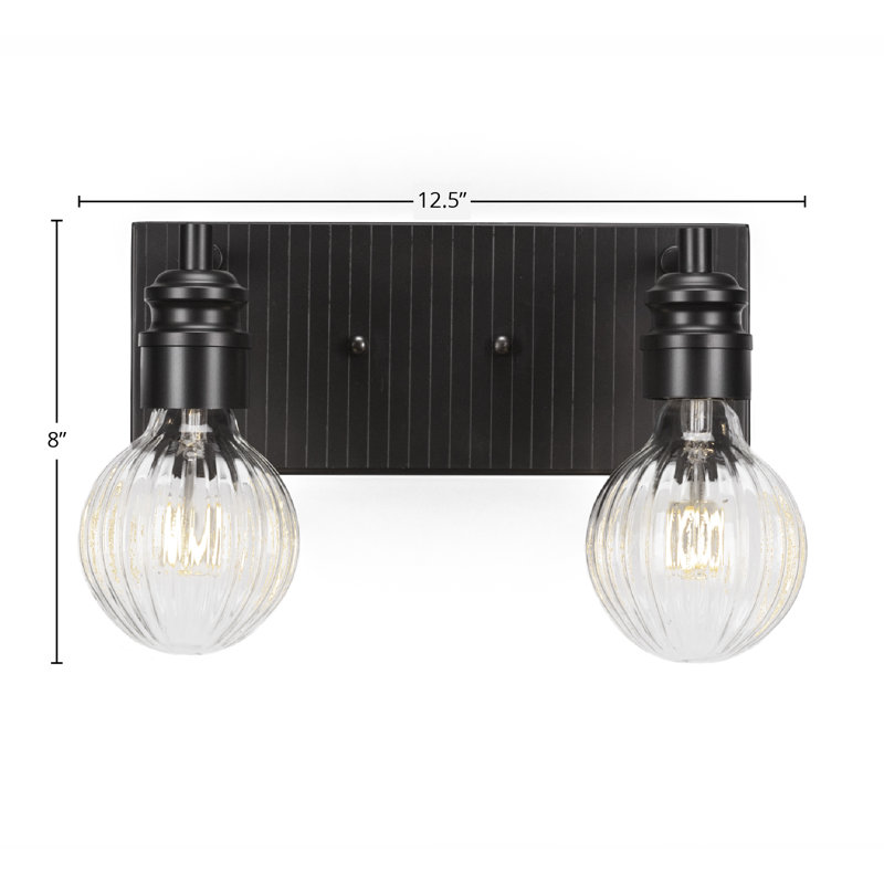 Barre d'éclairage de salle de bain 2 lumières Edge avec finition espresso et ampoule DEL 4 watts