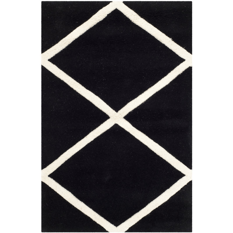 Teresita Hand Tufted Wool Geometric Indoor Rug, Rectangle 4' x 6'