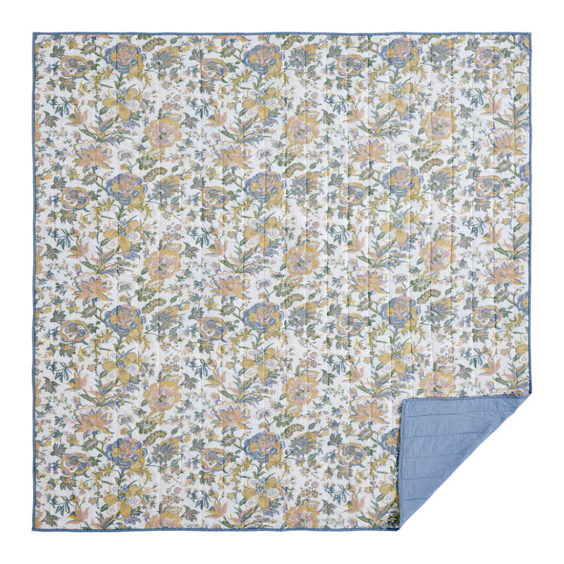 Cotton Floral Quilt, Queen