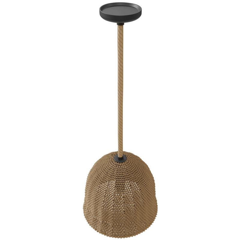 Malibu Natrual Hemp Rope Pendant, 112" H x 16" W