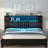 Storage Upholstered PU Headboard With LED Lights & Charging Station-1609409995-1609409993