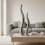 Roarke (Set Of 2) Modern Tall Silver Squiggly Vases