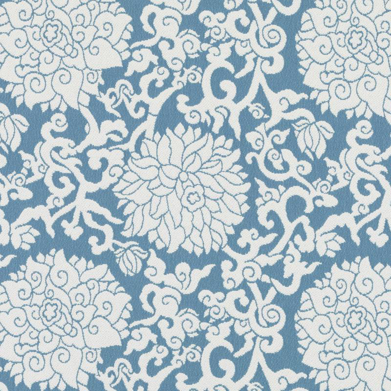 Thomas Paul Indoor / Outdoor Wovens Pavilion Mums Fabric, Aegean
