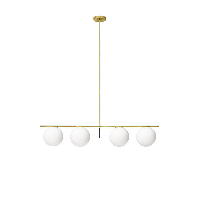 Mira Vista 4 - Light Brushed Brass Kitchen Island Pendant