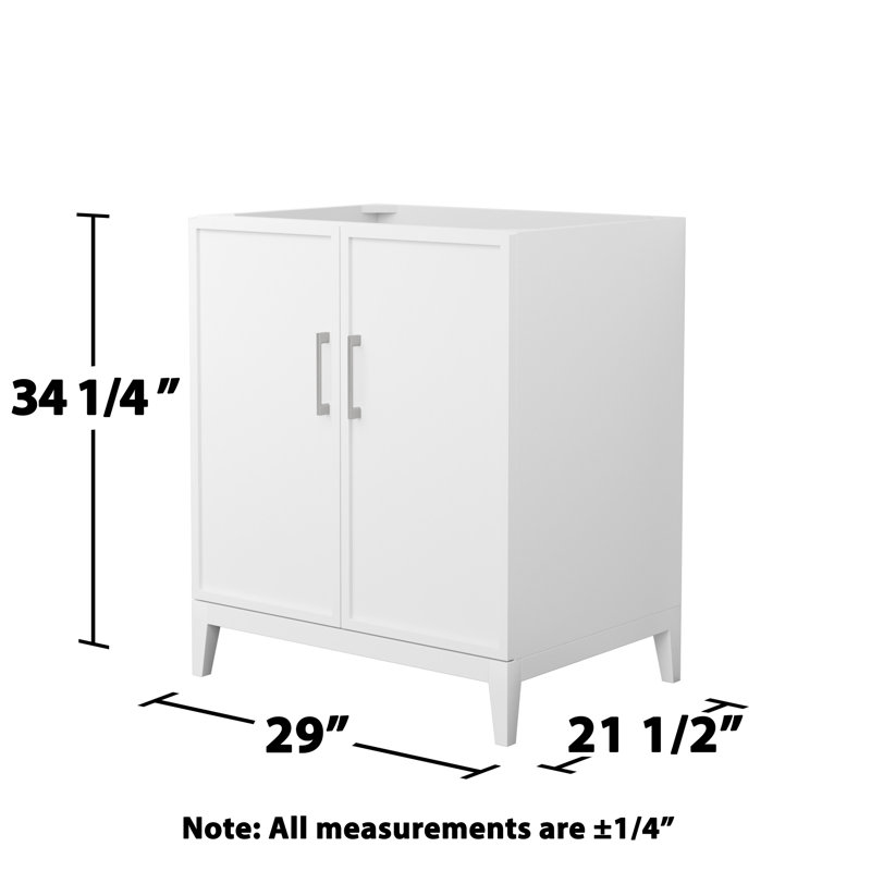 Elan 29'' W Single Bathroom Vanity Base, White/Brushed Nickel