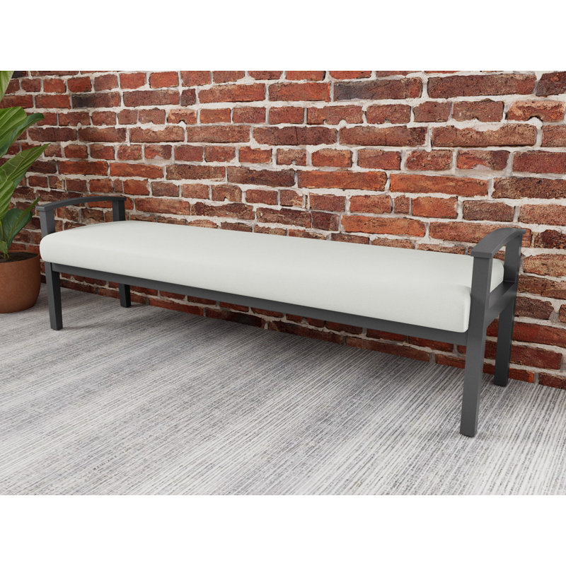 Banc en bois massif Amherst, Étain, Ombre portes ouvertes