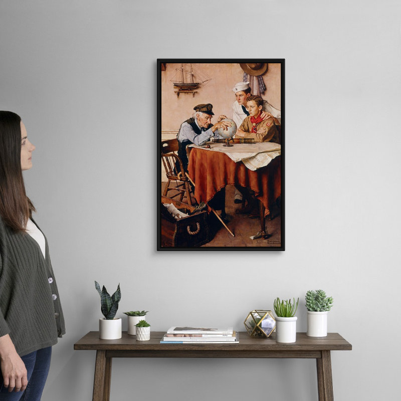 «Scouts Of Many Trails», art mural sur toile, H 32 po x l 22 po x P 1,75 po, Cadre flottant noir